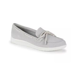 Baretraps Venia Boat Shoes Women’s Loafers Light Steel Gray Canvas – Size 11M